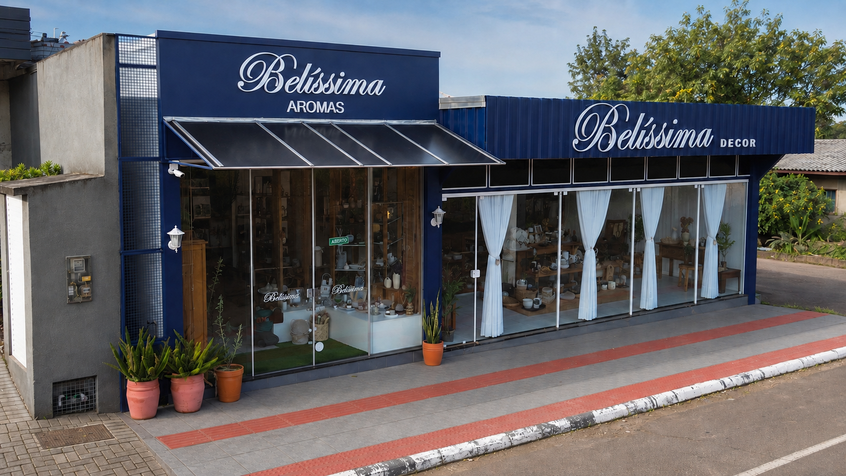 Fachada da Belíssima Aromas & Decor em São José do Cedro